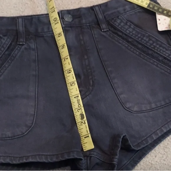 Free People High Waist Denim Black Shorts NWT - Picture 7 of 8